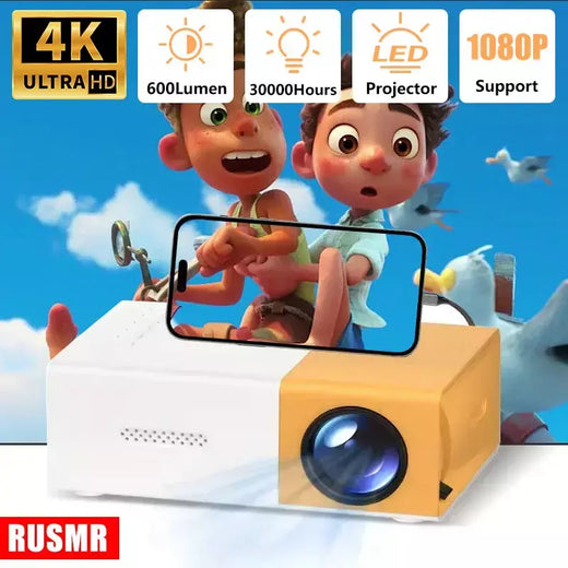 Russmr novo yg300 mini projetor led yg300 versão atualizada 1000 lúmen 320x240p hdmi-compatível usb áudio casa media player
