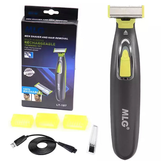 Barbeador elétrico para homens, aparador de barba lavável, lâmina de barbear úmida e seca, máquina de barbear, recarregável
