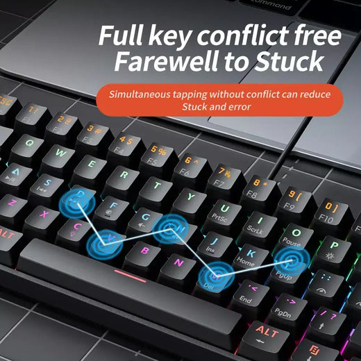 Mucai 61key esports teclado mecânico mini portátil com fio usb quente swappable rgb efeito de luz eixo vermelho compacto e prático