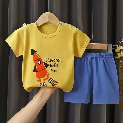 Conjunto de 2 peças e shorts para crianças, pijama de algodão com desenhos animados, zebra, impressão de dinossauro, roupas novas de noite para 1 a 6 anos