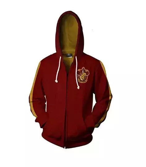 Harried Cosplay College Gryffindor Badge moletom, Camisola com capuz com zíper, Sonserina Hufflepuff Ravenclaw Top, Novo