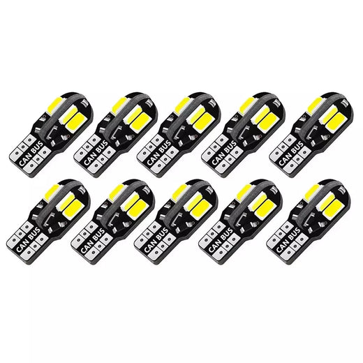 10/20 pçs w5w t10 lâmpadas led canbus 5730 8smd 12v 6000k 194 168 led mapa do carro luzes cúpula luz de estacionamento lâmpada sinal automático