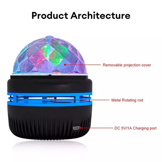 Lâmpada colorida do projetor USB, bola mágica giratória, céu estrelado, luz da noite conduzida, decoração do quarto, decoração do quarto, presentes das crianças