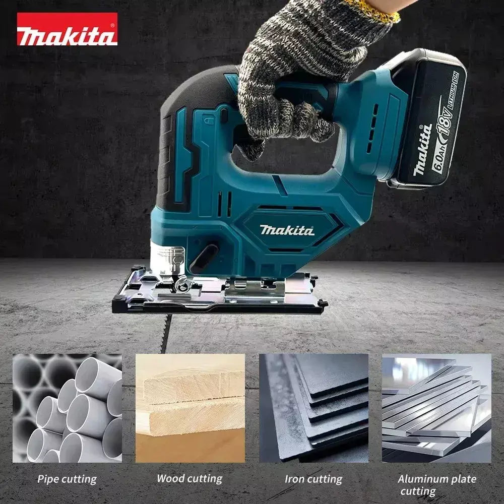 Makita DJV182Z 340W Serra de vaivém sem escova 18V sem bateria com lâmina de serra Alça de barril sem fio Ferramenta elétrica portátil para carpinteiro