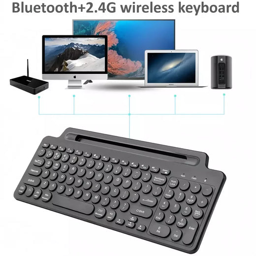 Teclado bluetooth duplo tri-modo bt5.0 3.0 2.4g teclado sem fio com touchpad teclado para jogos com slot para cartão para laptop tablet