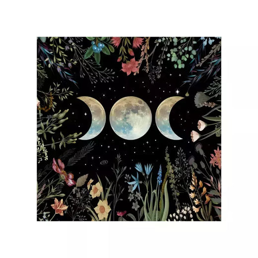 Astrologia Toalha Decorativa, Toalha De Mesa Adivinhação, Feitiçaria, Lua e Flor, Toalha De Mesa De Altar, 1Pc