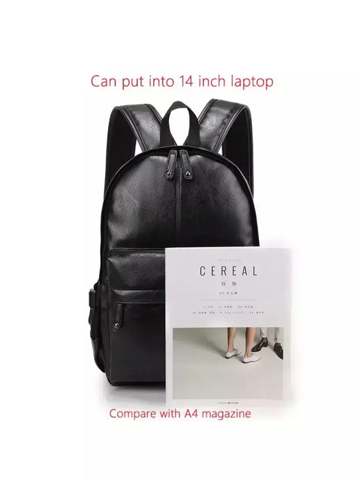 Mochila Escolar de Couro Impermeável para Homens, Bolsa de Viagem, Laptop, Livro Casual de Alta Qualidade, Marca Moda