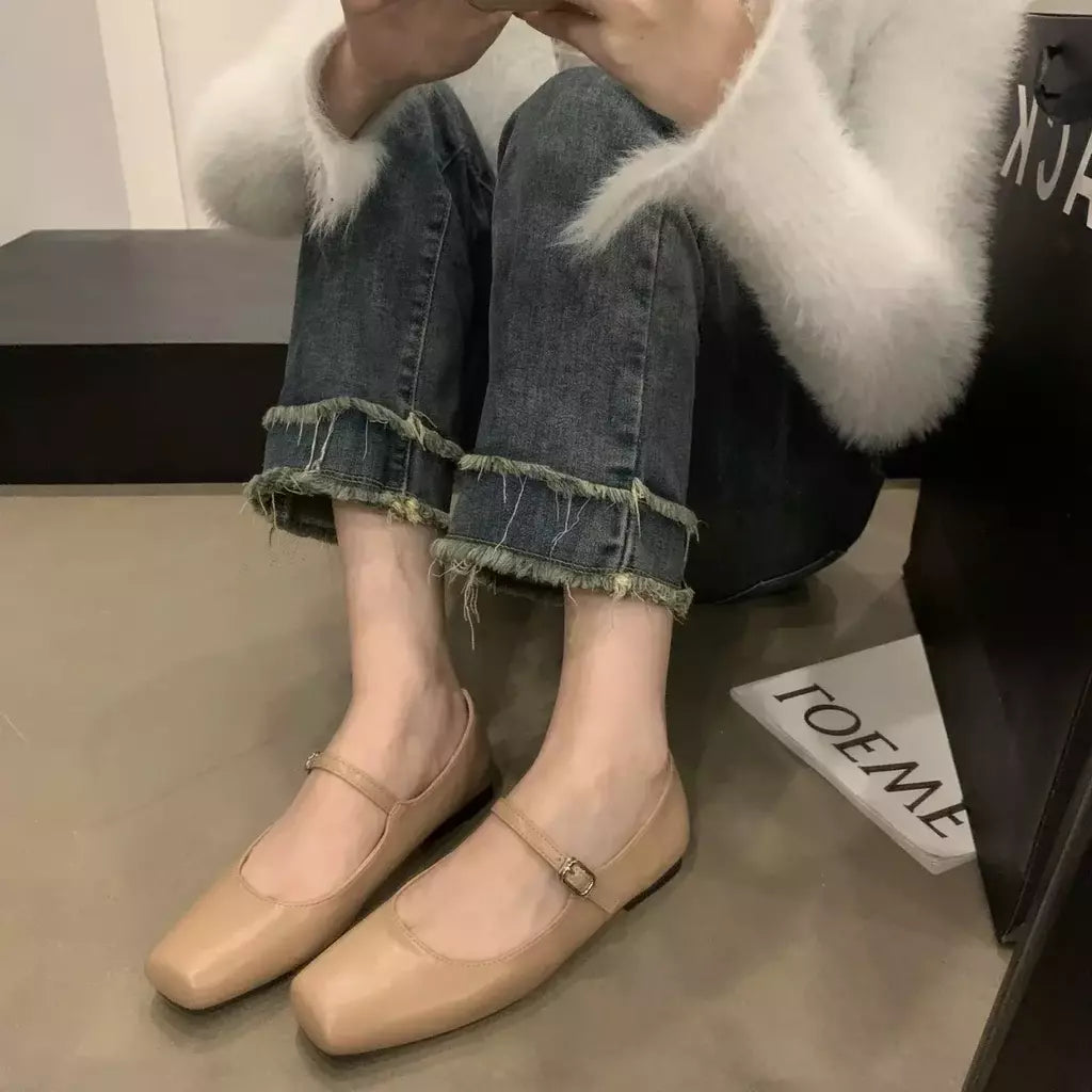 Sapatilhas de bailarina rasas para mulheres, sapatilhas femininas, sapatilhas casuais, sapatos Lolita, sapatilhas ao ar livre, moda primavera, 2021