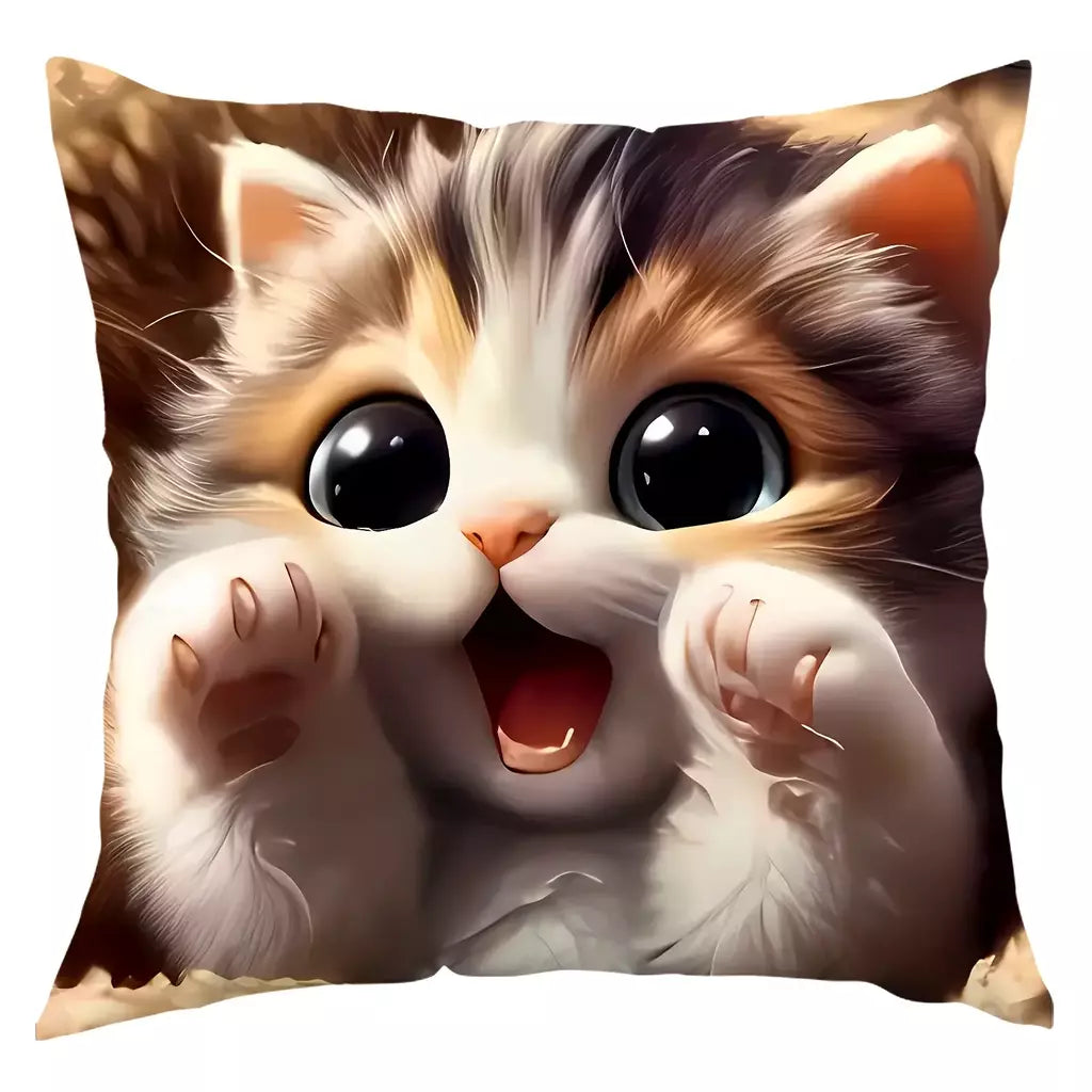 "Faixa de almofada de gatinho fofo, design de desenho animado de olhos grandes para decoração aconchegante de casa, capa de almofada de algodão macio com estilo animal adorável";;VERDADEIRO;;"wxy-20250516000030,50X50cm