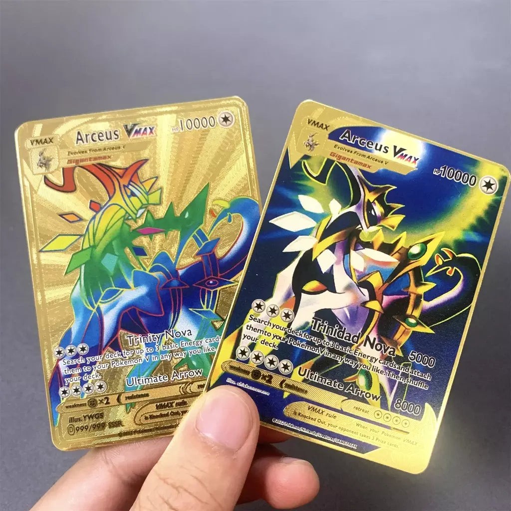 999999 Pontos hp pokemon cartão de metal charizard ouro metal super cartões inglês cartão mewtwo vmax mega anime jogo coleção presentes