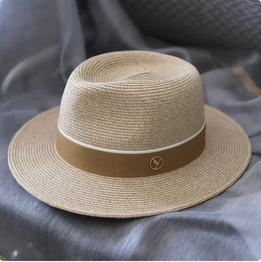 Chapéu de Palha Aba Larga para Mulheres e Homens, Boné de Sol de Praia, Proteção UV, Fedora Natural, Panamá, Macio, Designer, Presente de Aniversário, Verão, Novo