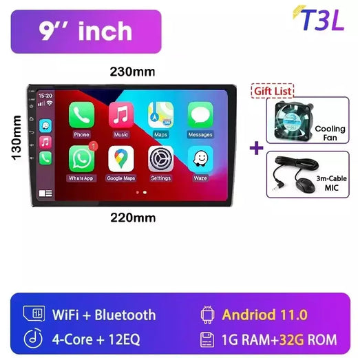 Srnubi 7 9 10 ''Android 12 2 Din Rádio de carro para Toyota VW Kia Nissan Honda Lada Ford Reprodutor multimídia Carplay Estéreo 4G GPS DVD