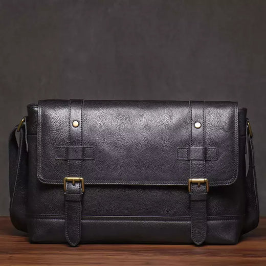 ROOG-Maleta de couro genuíno, bolsa mensageiro de luxo masculina, estilingue de ombro vintage, tiracolo para iPad 12.9 ", alta qualidade