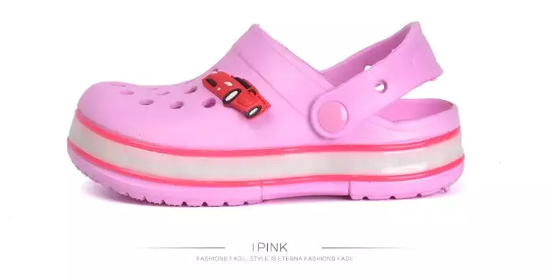 Verão crianças buraco sandálias led iluminado piscando sapatos de luz meninos meninas sandálias de praia crianças respirável moda tênis