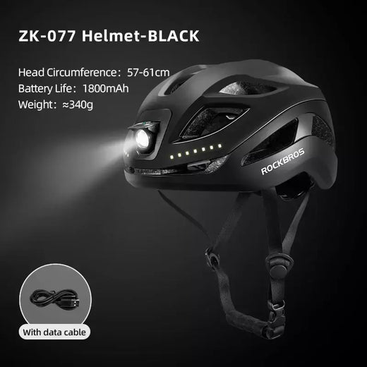 Rockbros capacete de bicicleta leve tipo-c carregamento capacete de ciclismo recarregável ajustável mtb com segurança mountain road scooter capacete
