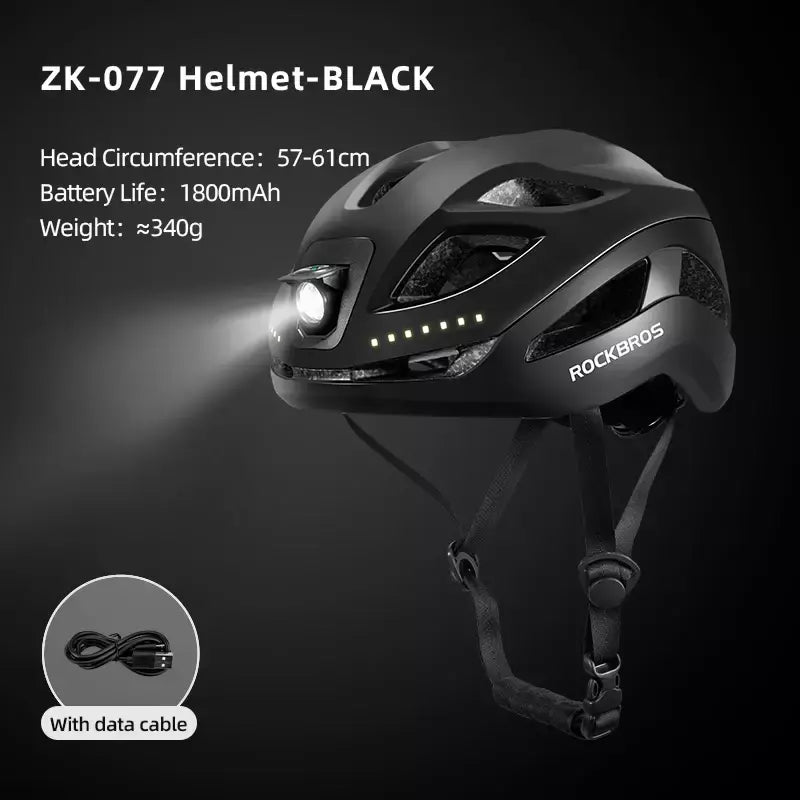 Rockbros capacete de bicicleta leve tipo-c carregamento capacete de ciclismo recarregável ajustável mtb com segurança mountain road scooter capacete