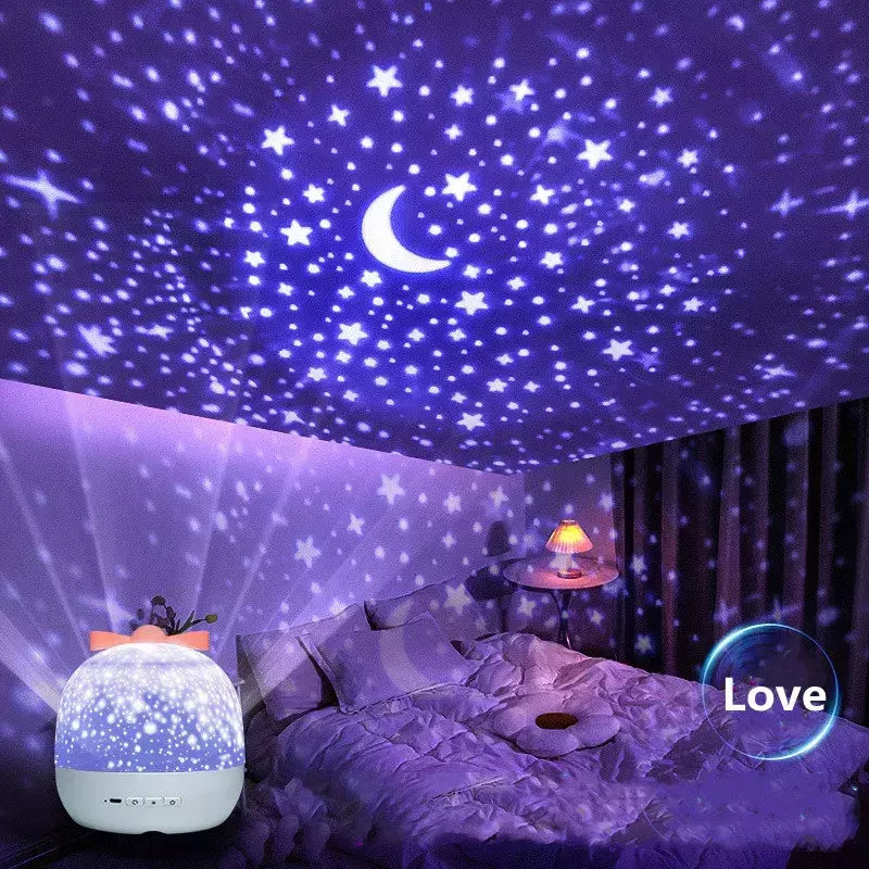 Luz noturna estrelada do projetor, céu giratório, lâmpada da lua, lâmpada da galáxia, decoração do quarto do repouso, luzes do Natal para miúdos, presente