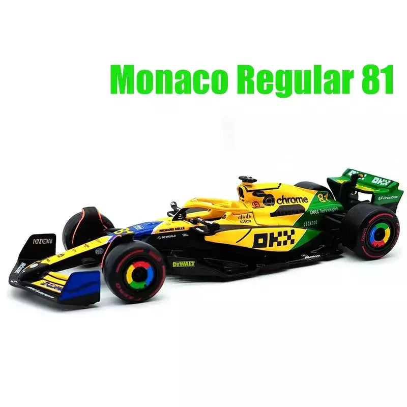 Bburago 1:43 2024 F1 Mclaren Mcl38 Monaco Grand Prix F1 Liga Modelo Diecast # 4 # 81 Lando Norris ? Presente de brinquedos para carros F1
