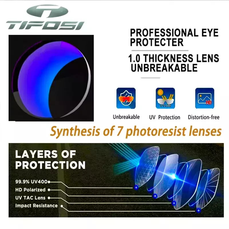 Tifosi-HD óculos polarizados com filme real, ao ar livre, lazer, caminhadas, viagens, golfe, pesca, condução, festa, colorido, UV400