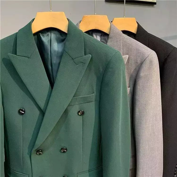 Blazer fino de negócios masculino, roupas estilo coreano, casaco casual, terno elegante, jaquetas marrons, de alta qualidade, 2024