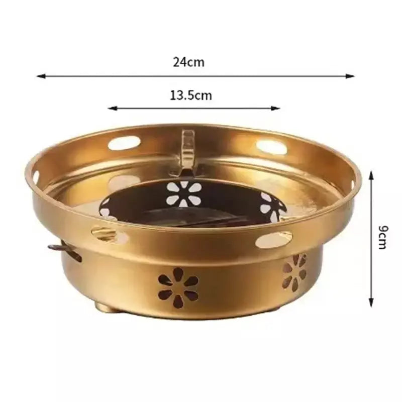 Panela Seca De Aço Inoxidável Espessada, Panela Antiaderente Doméstica, Fornalha De Álcool De Orelha Dourada, Hotpot Pequeno