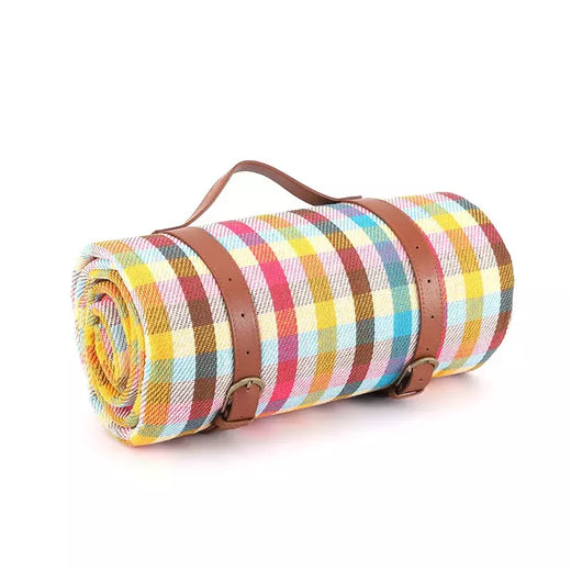 Tapete de piquenique ao ar livre impermeável, cobertor de dormir retangular, xadrez Stripe Pad, sala Tapete, Camping, praia, colorido