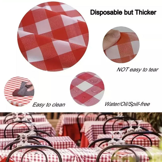 Toalha De Mesa Impermeável De Xadrez Vermelho, Home Dining Coffee Table Cover, Decoração De Festa De Casamento, Piquenique Interior e Exterior