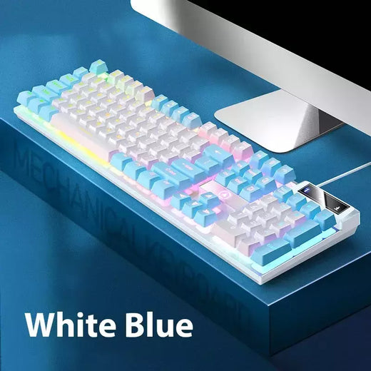 K500 teclado para jogos com fio sensação mecânica laptop desktops pc computador acessórios de escritório 104 teclas teclados com luz de fundo rgb