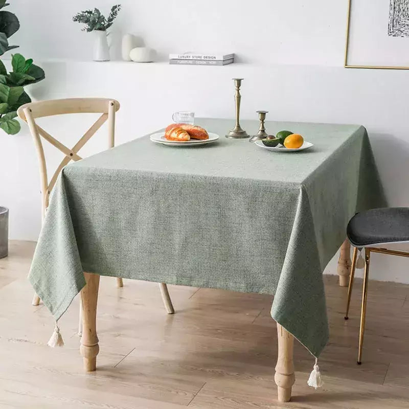 Toalha de mesa impermeável de algodão e linho, mesa retangular, anti-escaldante, high-end, pequeno, fresco