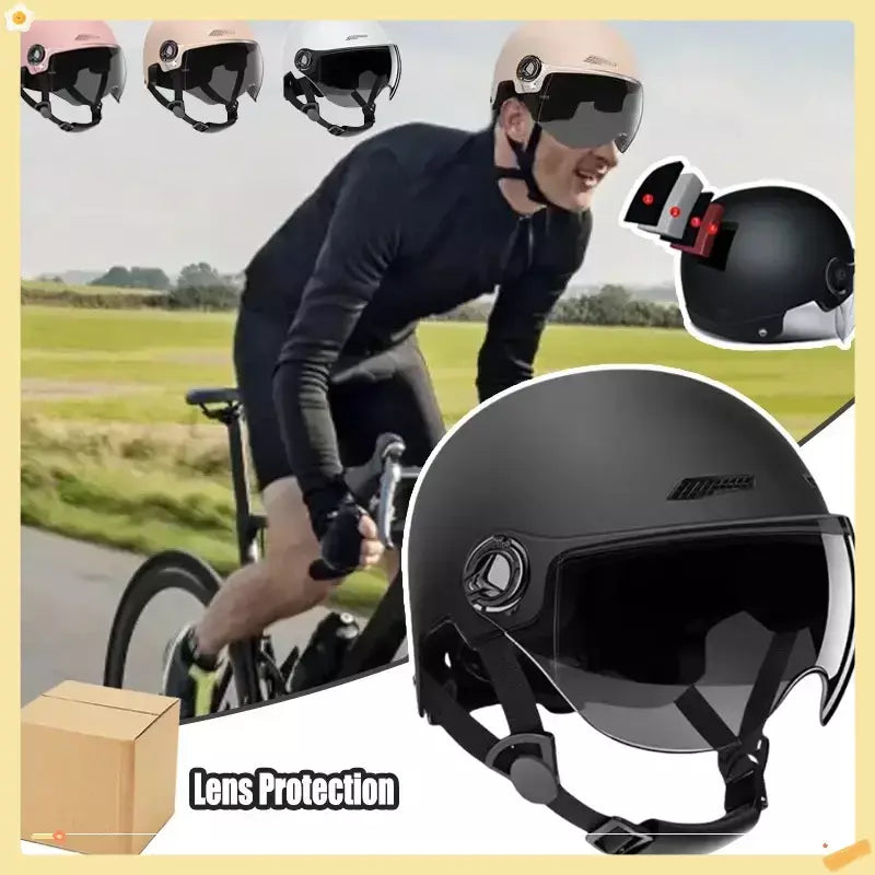 Capacete leve seguro e confortável para adultos - Óculos incluídos adequados para motocicleta E - Bicicleta de montanha