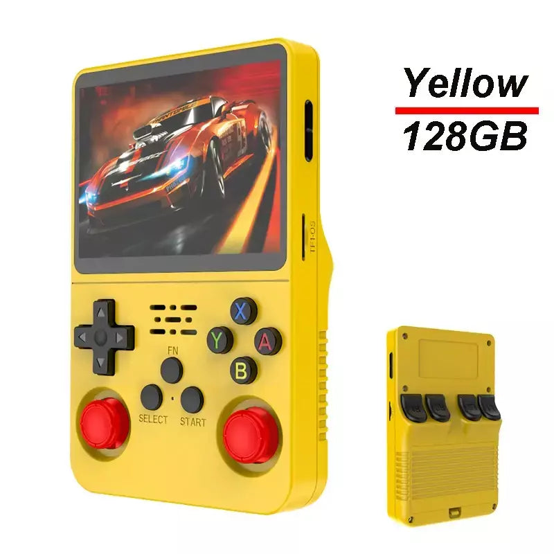 R36s console de jogos portátil, tela ips de 3.5 espaços, 128g, clássico, retrô, sistema arkos, portátil, bolso, reprodutor de videogame