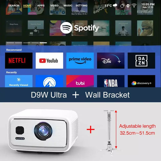FlixTone D9W Ultra 3000 ANSI Full HD 1080P Projetor para filmes Android WiFi 6 Projetor de feixe de home theater para vídeo ao ar livre projetores no brasil