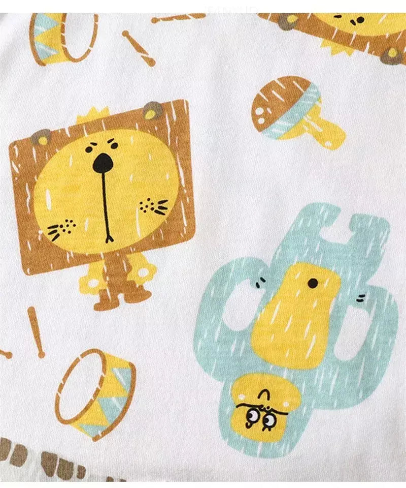 Bonito dos desenhos animados do bebê macacão verão de manga curta algodão fino recém-nascido roupas infantis bodysuit meninos meninas rastejando roupas macacão