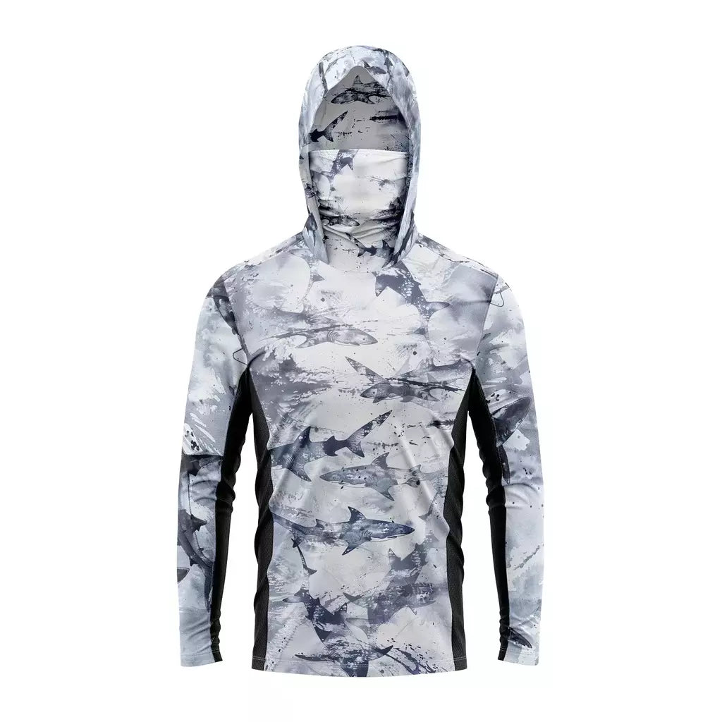 Camisa de sol de manga longa ao ar livre masculina fina camo respirável seda gelo nova camisa de pesca profissional com logotipo