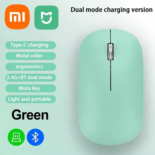 Xiaomi silencioso mouse sem fio de modo duplo tipo-c carregamento 2.4g dpi ajustável recarregável ergonômico morandi mouse de escritório portátil