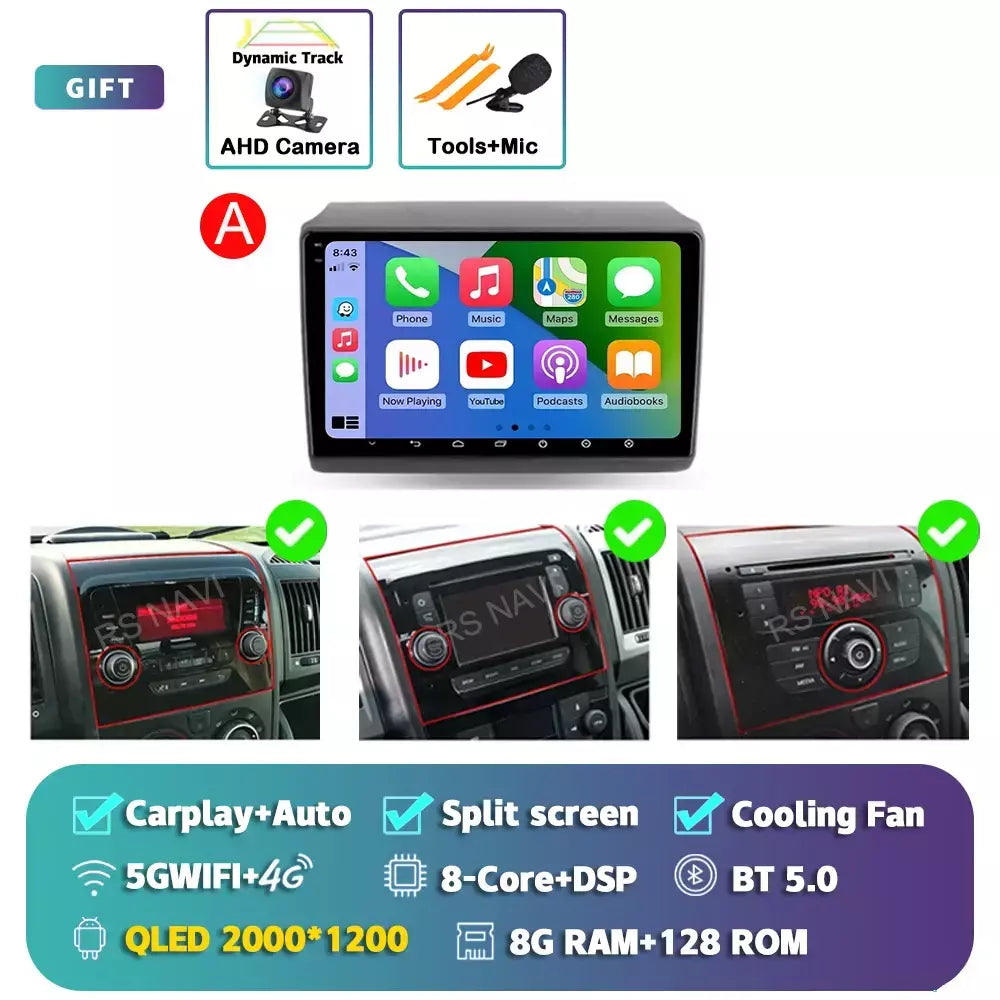 Android 15 para fiat ducato peugeot boxer citroen jumper 2006-2022 2k qled android rádio do carro reprodutor multimídia estéreo gps carplay