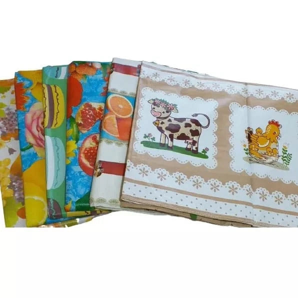 Toalha de mesa quadrada 4 cadeiras estampas diversas 1,40m X 1,40m