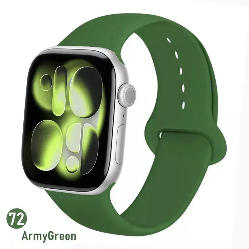 Pulseiras de silicone para apple watch pulseira 44mm 45mm 40 41mm 42-46mm pulseiras esportivas iwatch série 10 11 9 8 7 6 5 4 se ultra 3/2 49mm