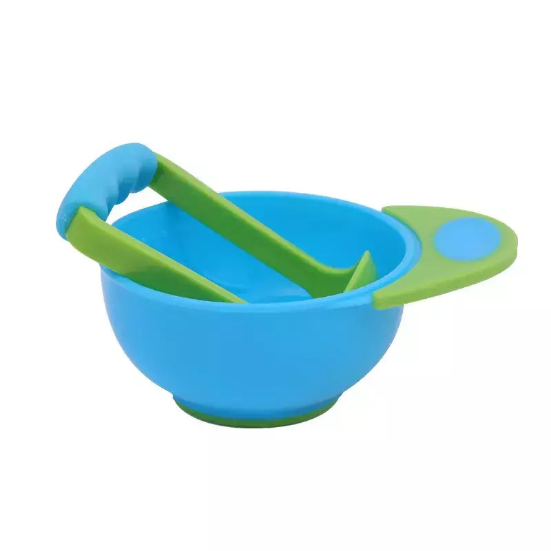 Tigela de moagem de comida para bebê, moedor infantil complementar de 2 peças, esmagando frutas, espremendo suco, moinhos de alimentação seguros e higiênicos