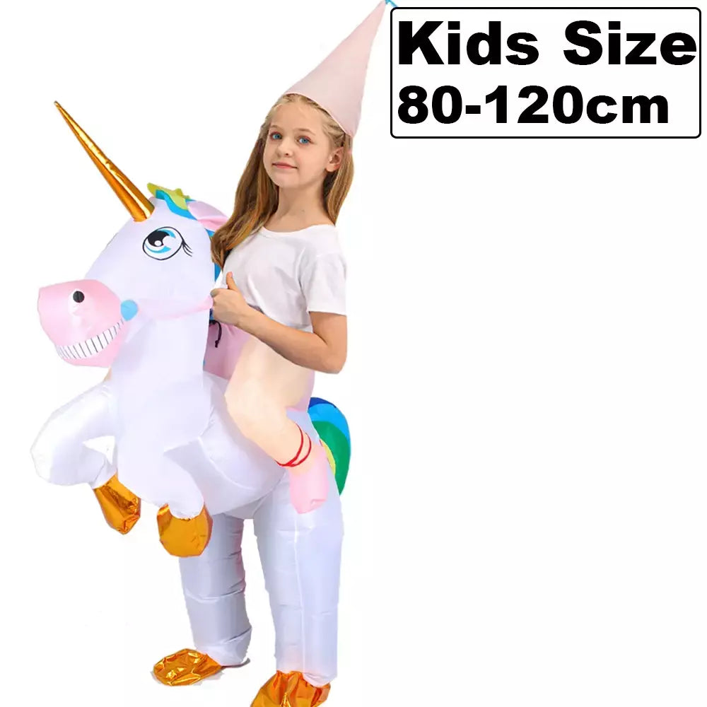 Vestuário colorido unicórnio animal trajes infláveis terno anime purim halloween carnaval festa cosplay traje para crianças adultas