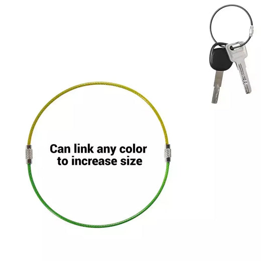 Chaveiro de corda de fio de aço de 5-10 peças, chaveiro de aço inoxidável revestido de pvc de 2mm, etiqueta de bagagem, acessórios de chaveiro coloridos