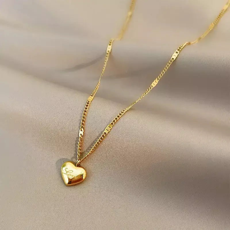 Dieyuro 316l aço inoxidável simples coração amor circular borla colar senhora tendência moda clavícula corrente jóias presente glamouroso