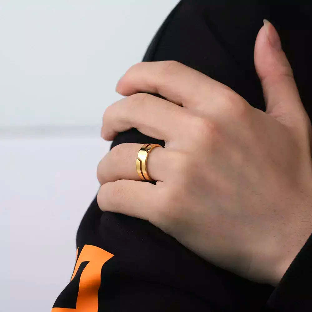 Skyrim anel de aço inoxidável para homens mulheres preto minimalista casual anéis de dedo 2025 casal jóias presente de casamento para amante
