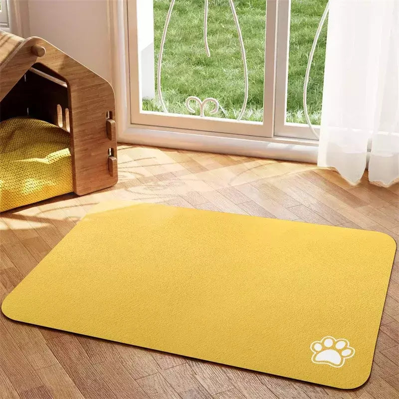 Tapete absorvente para alimentação de animais de estimação, tapete absorvente para cães e gatos, para comida e água, fácil de limpar, secagem rápida, para bebedores bagunçados