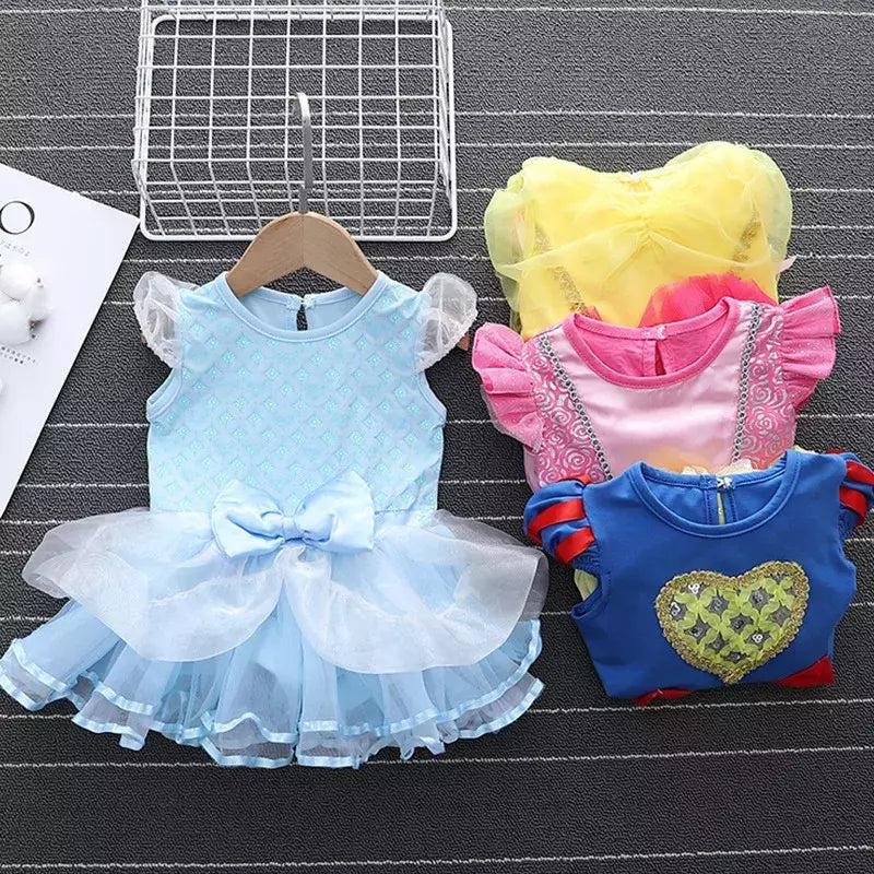 Baby Romper TUTU Vestido Com Headband Infantil Baby Princess Girl Roupas Tamanho 3-18M Cute Design Baby Dress Party Trajes