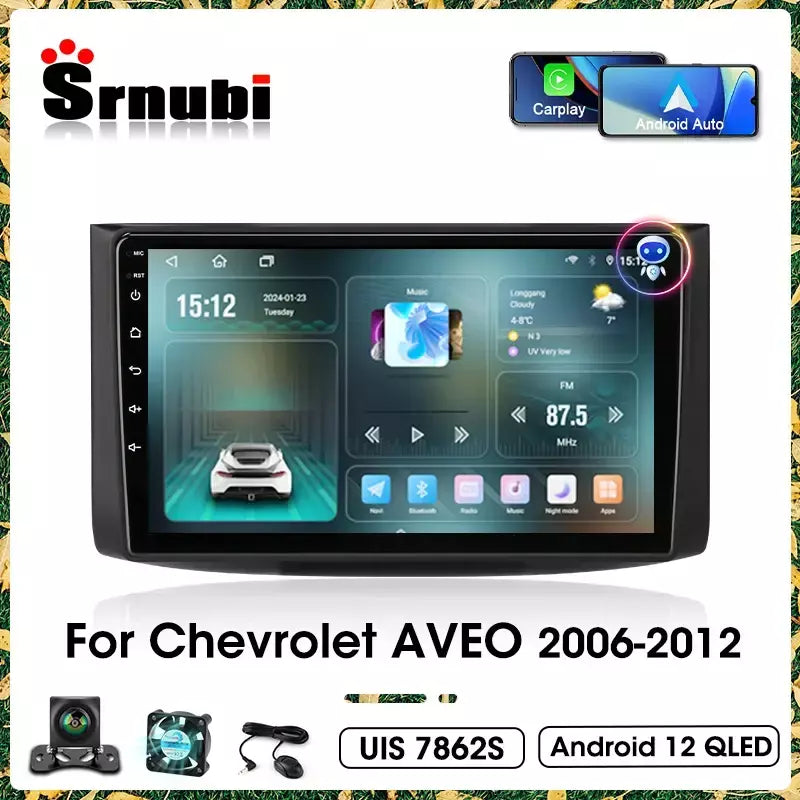 2din android 12 rádio do carro para chevrolet aveo t250 2006-2012 reprodutor multimídia carplay auto autoradio navigatore unidade principal estéreo