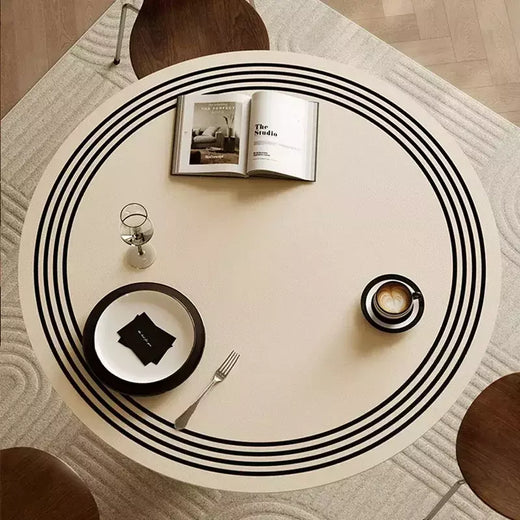 Toalha de mesa redonda impermeável do PVC, mesa de jantar à prova de óleo, estilo minimalista japonês, decoração do lar