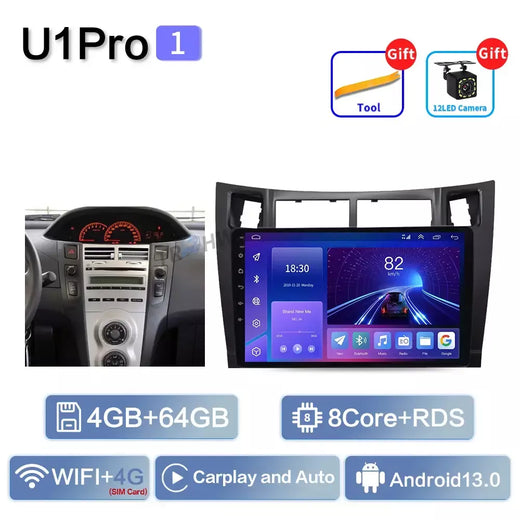 Para toyota yaris 2005 - 2012 multimídia gps autoradio 4g wifi dsp 8 núcleo rádio do carro reprodutor multimídia 8g + 256g unidade principal de navegação