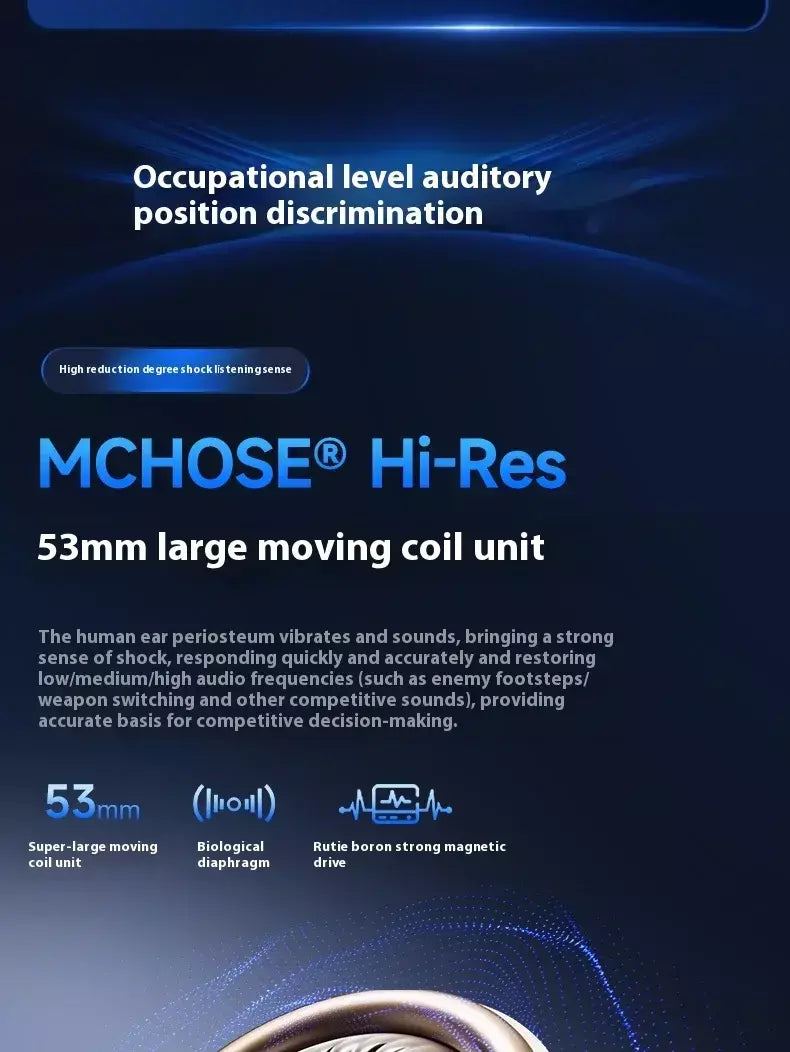 Original mchoose v9 pro personalizado gaming fone de ouvido tri-mode esports fones de ouvido hi-res música ativo redução de ruído fones de ouvido pc