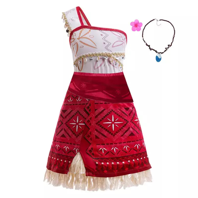 Meninas roupa cosplay traje das crianças festa vestido de princesa verão casual praia vestido colar peruca conjunto vestidos de festa para meninas